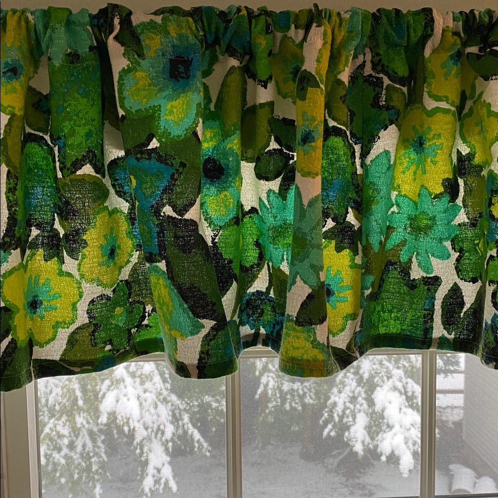 VTG Floral Textured Cotton Fabric Valance - Picture 4 of 7